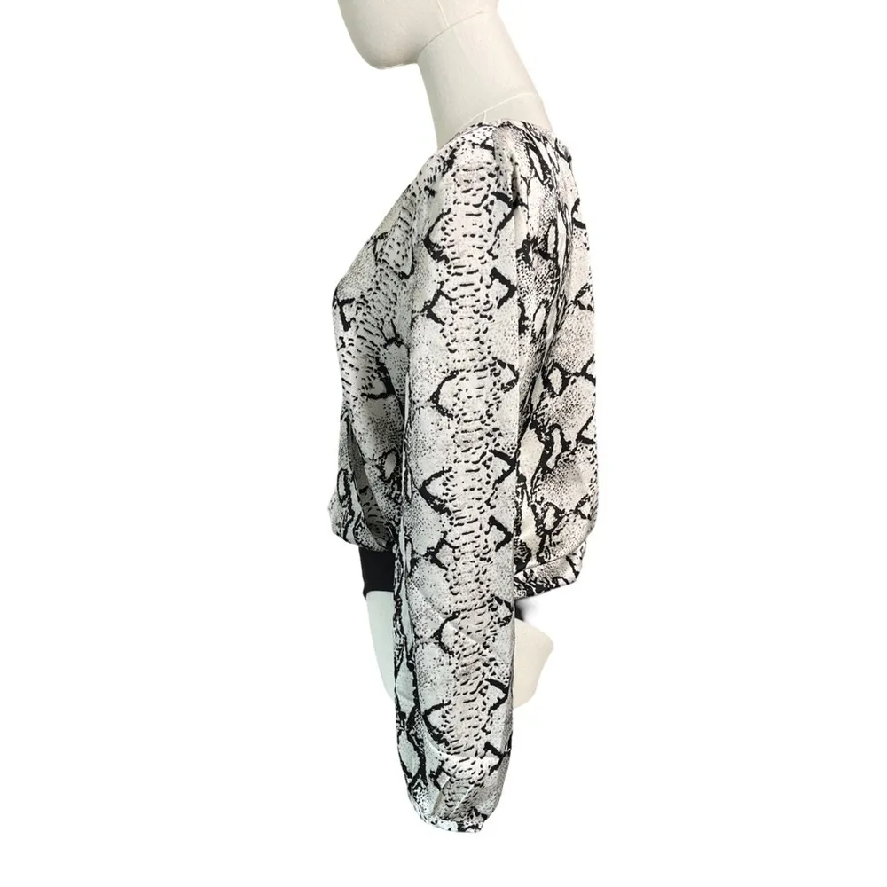 BB Dakota Black and White Snakeskin Bodysuit Top Women’s Size Large NWT - Image 2