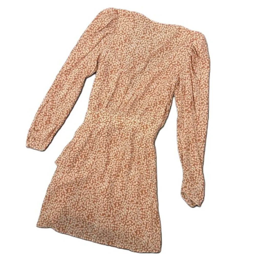 Free‎ People Kinsley Floral Wrap Dress Grapefruit Fizz Combo Size 10 - Image 3