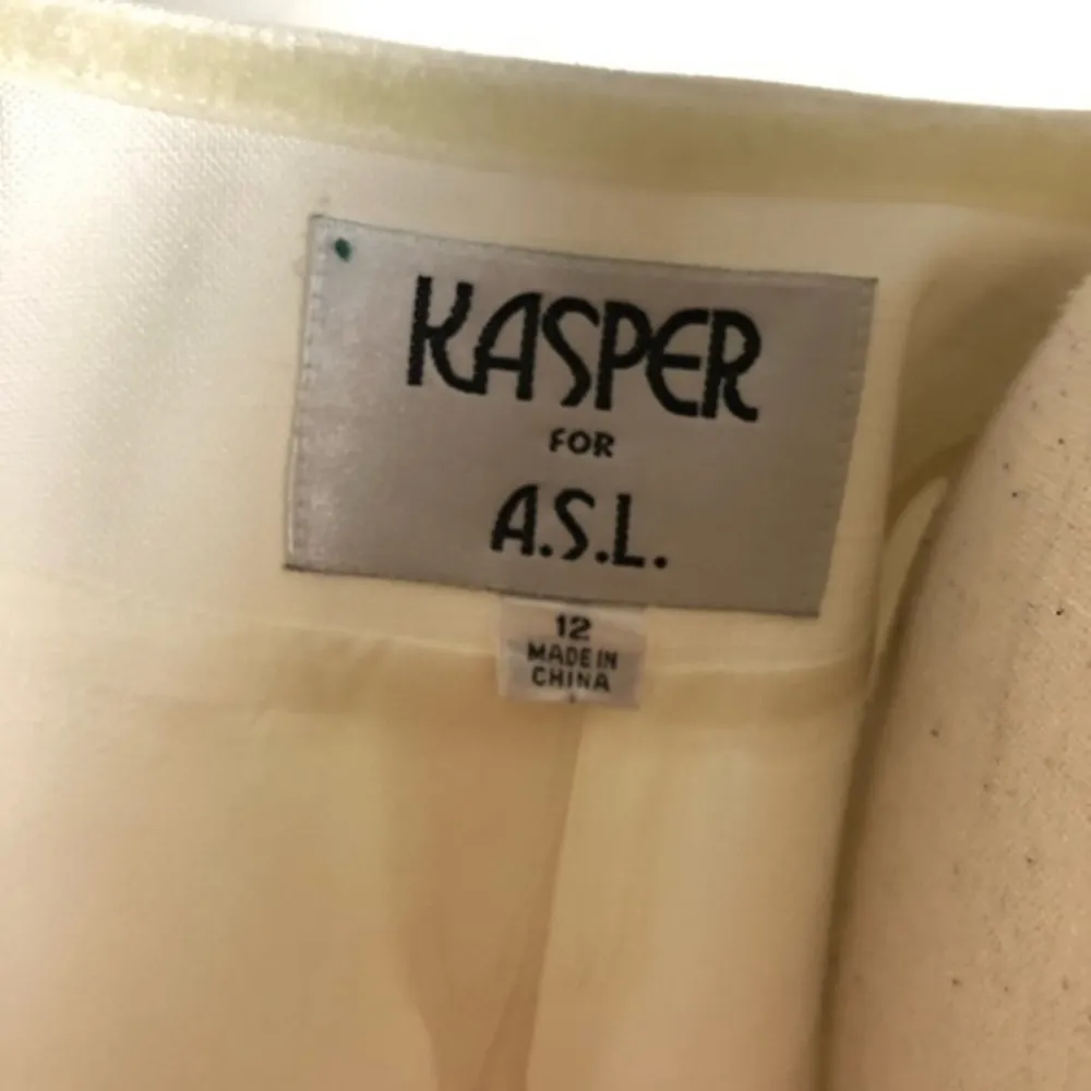 NWT Kasper For ASL White V-Neck Detachable Collar Blazer Size 12 - Image 4