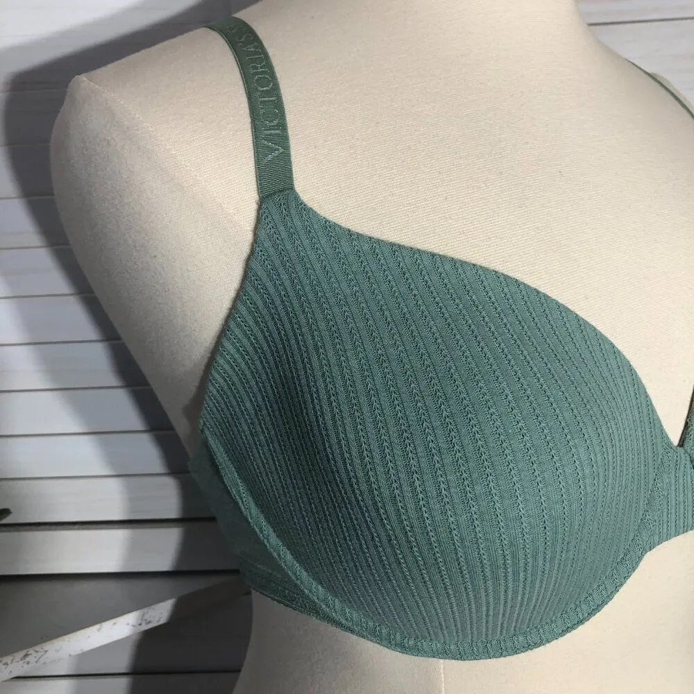 NWT Victoria's Secret light green T-shirt lightly lined demi under wire Bra 38DD - Image 5