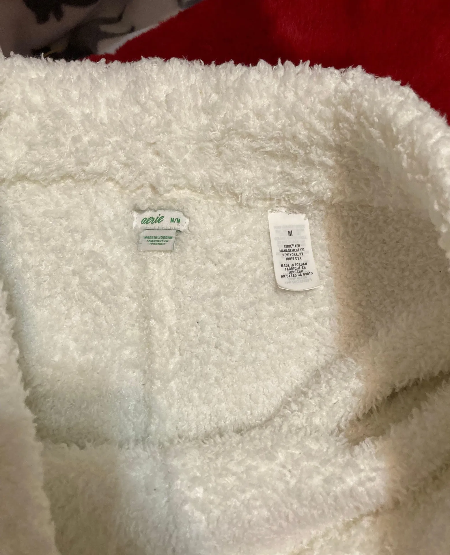 Aerie White Sherpa Flare Pants - Image 4