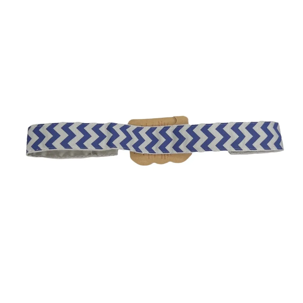 NWT Banded Navy Blue & Gray Chevron Striped No Slip Headband - Image 3
