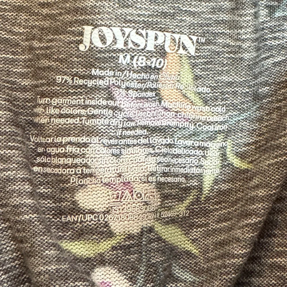 Women’s Joyspun gray floral pull on cropped pajama lounge pants Size Medium - Image 3