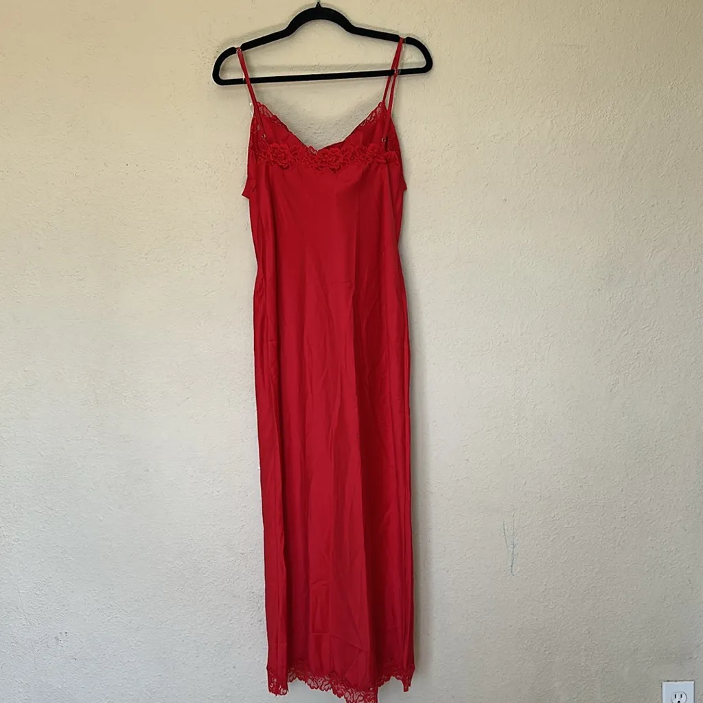 HOUSE OF CB XL D-DD  'Salma' Red Rose Satin Slip Dress NWOT‎ - Image 7