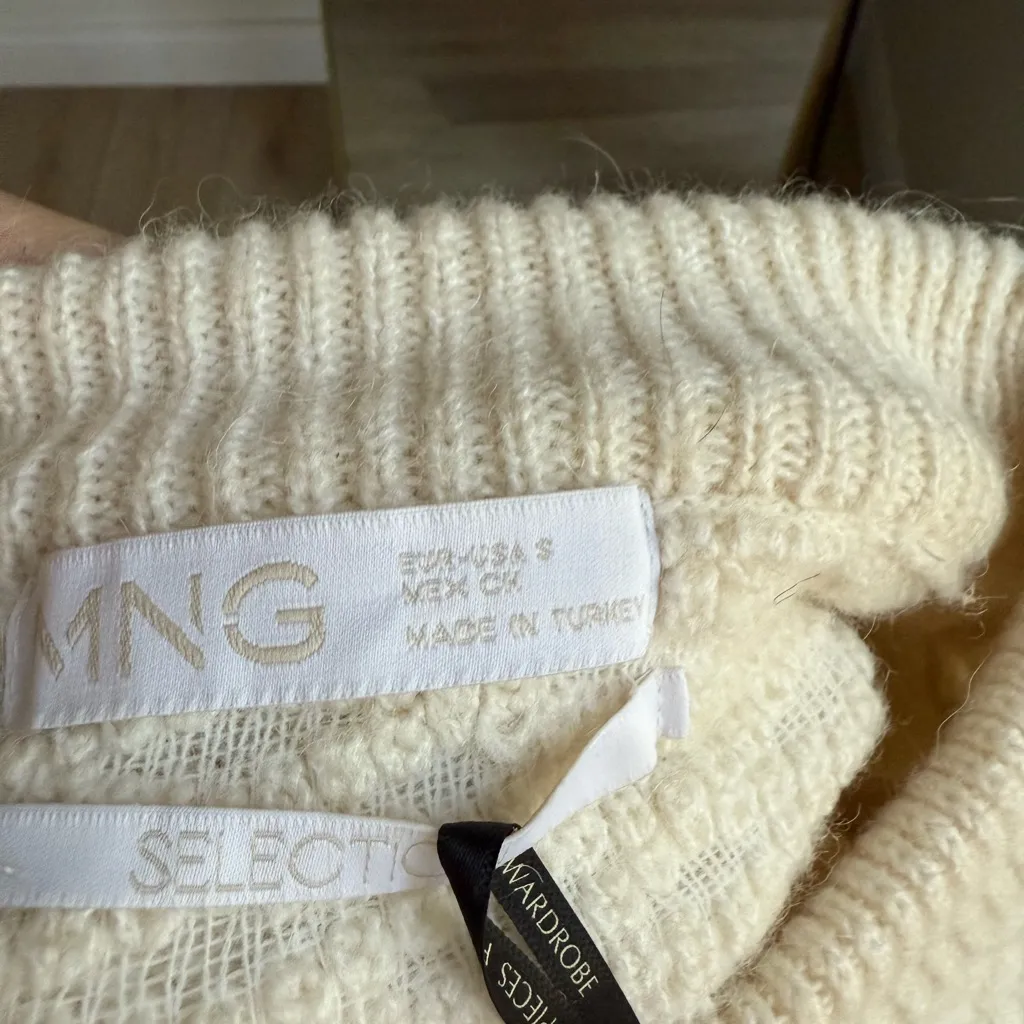 Mango Textured Cream Sweater - Image 2