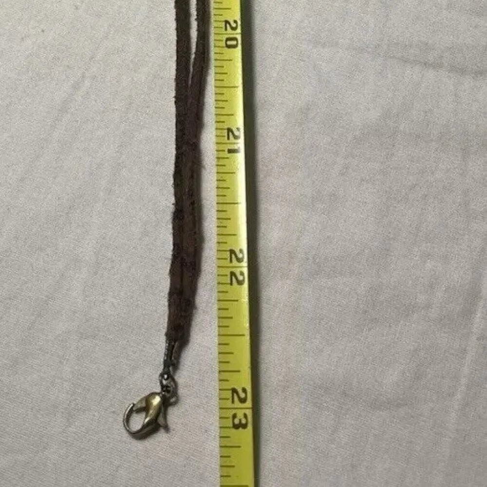 Vintage Necklace Western Crystals Art Deco Blue Pendant Glass Bead 23 Inches - Image 7