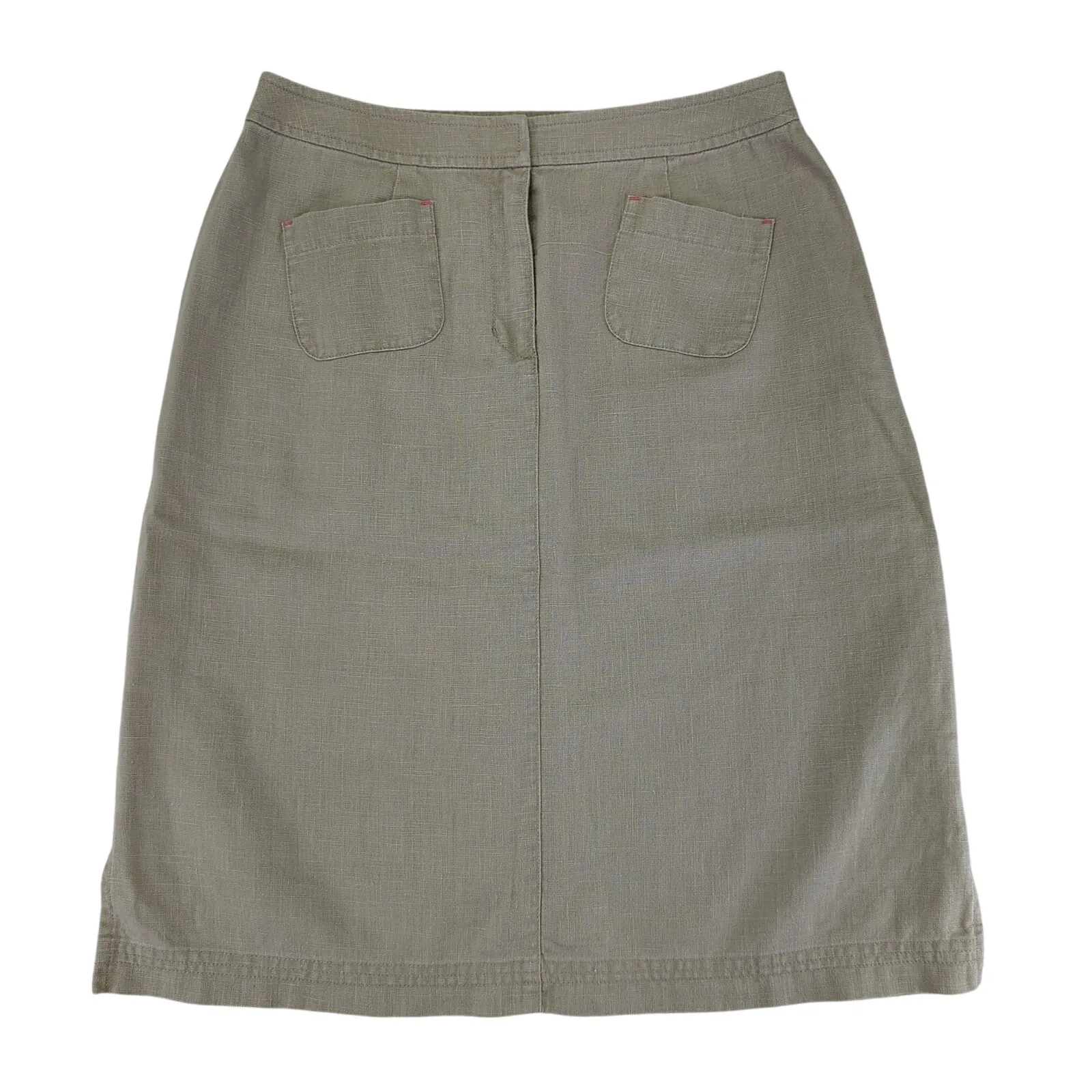 Vintage Susan Bristol Skirt Women's Size 4 Tan 100% Raime Knee Length Straight‎ - Image 2