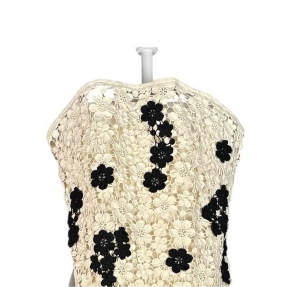 Dolan Anthropologie Tank Top Size Small Crochet Cream Floral Fairy Cottage Boho - Image 5