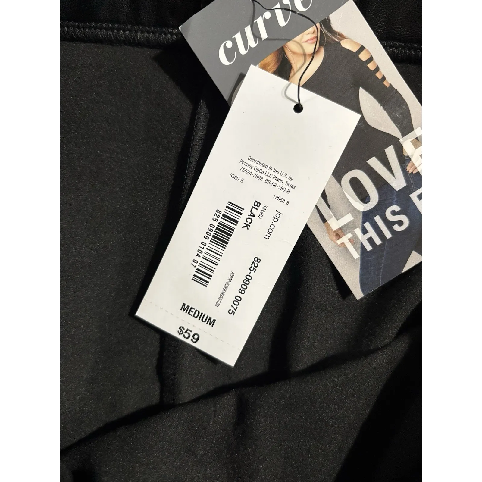 Bold Elements Black Faux Leather Pencil Skirt Size M Lined NWT Pull On Slit - Image 6