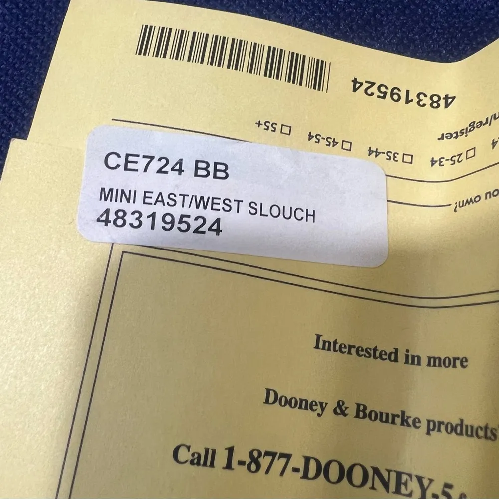 Dooney & Bourke Mini East West Slouch Black Leather Bag Silver Accents - Image 10