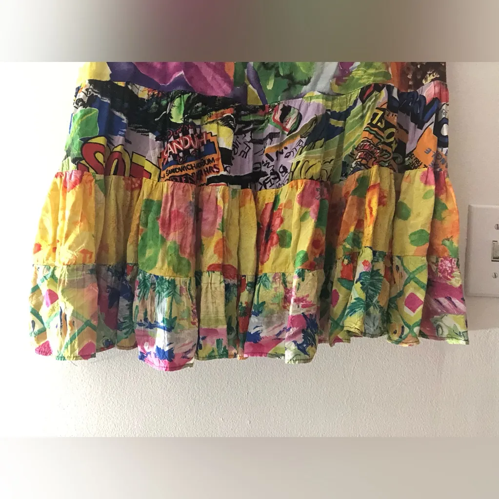 Vintage Jams World Hattie Tiered Mini Dress in Mixed Poppy Print Size Small - Image 5