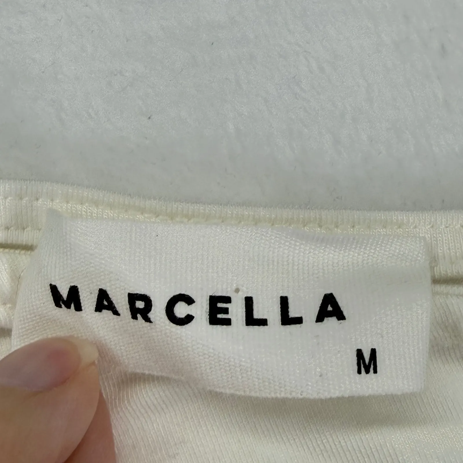 MARCELLA Cream Off Shoulder Draped Maxi Dress Size M Tencel Elastane White Size M - Image 2