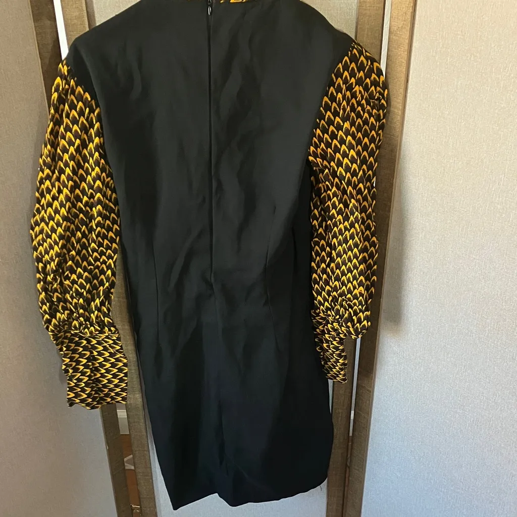 Vintage Black and Yellow Patterned Dress Size undefined - Image 8