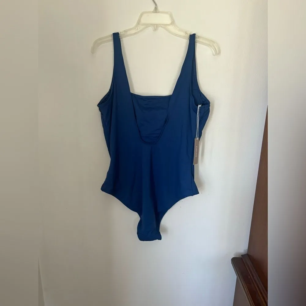 NWT Everlane Nyle square neck one piece blue swimsuit size XL - Image 9