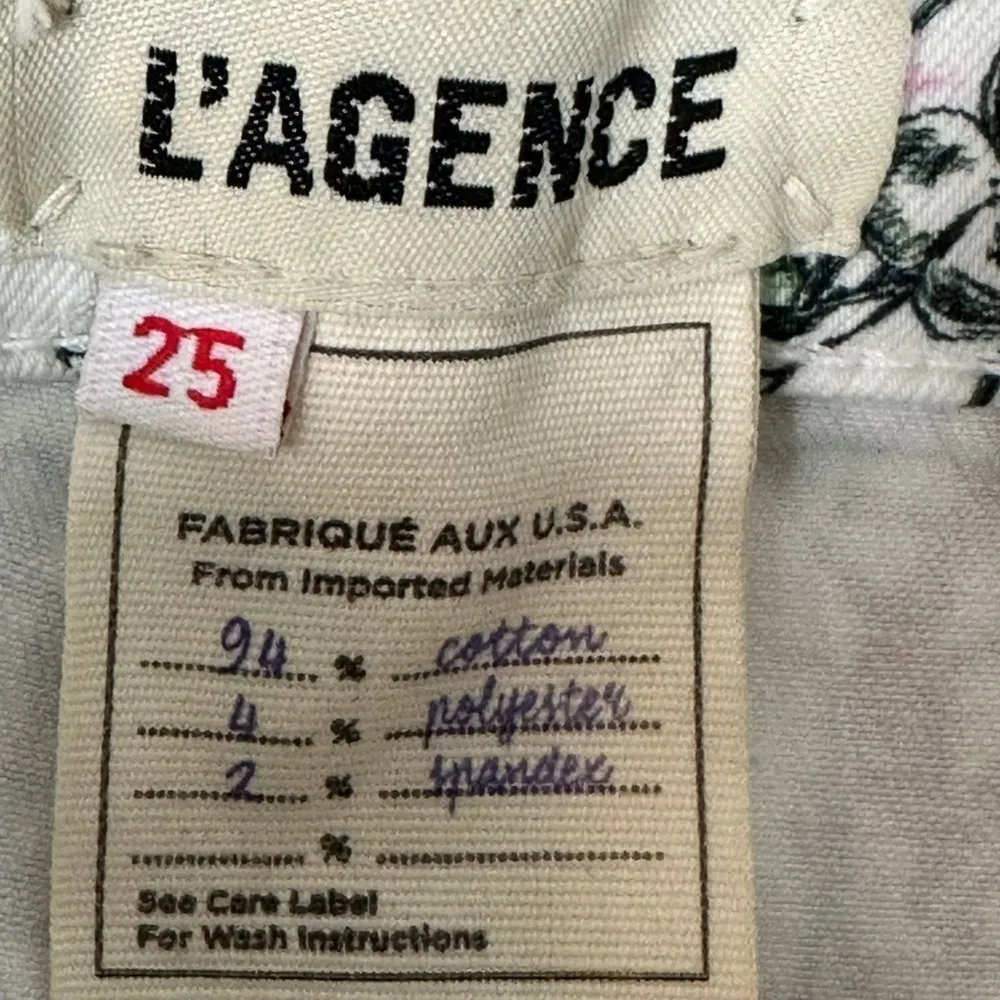 L'AGENCE Margot High Rise Skinny Jeans in Hand Drawn Floral Size 25 - Image 11