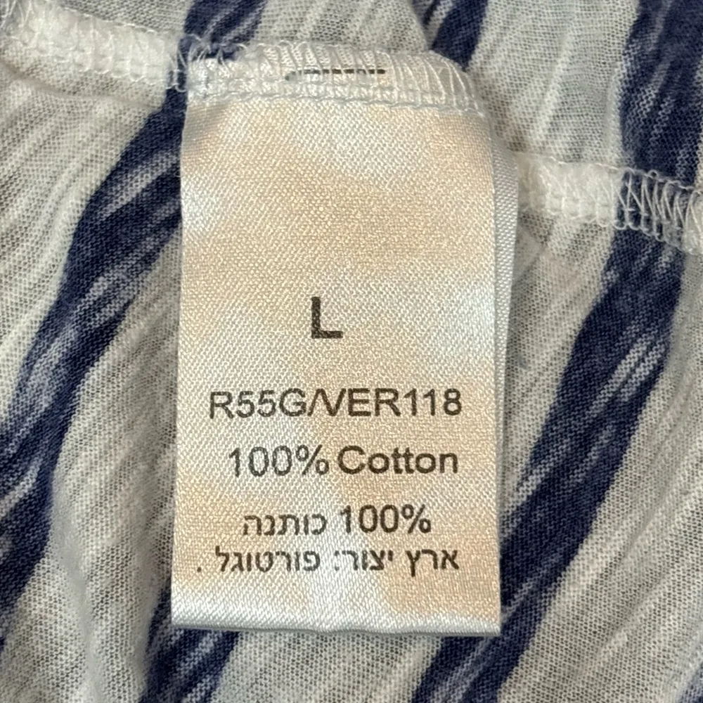 American Vintage Women’s Blue White Striped 100% Cotton Slub Knit Tank Top Large - Image 11