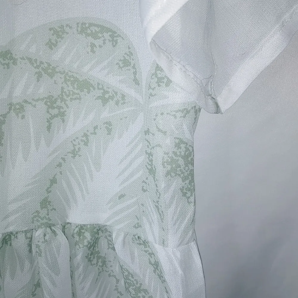 New Look L White Palm Tree Big Ruffle Maxi Dress - Image 4