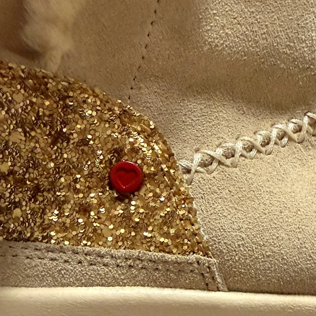 UGG Tan Winter Boots with Gold Bow - Image 4