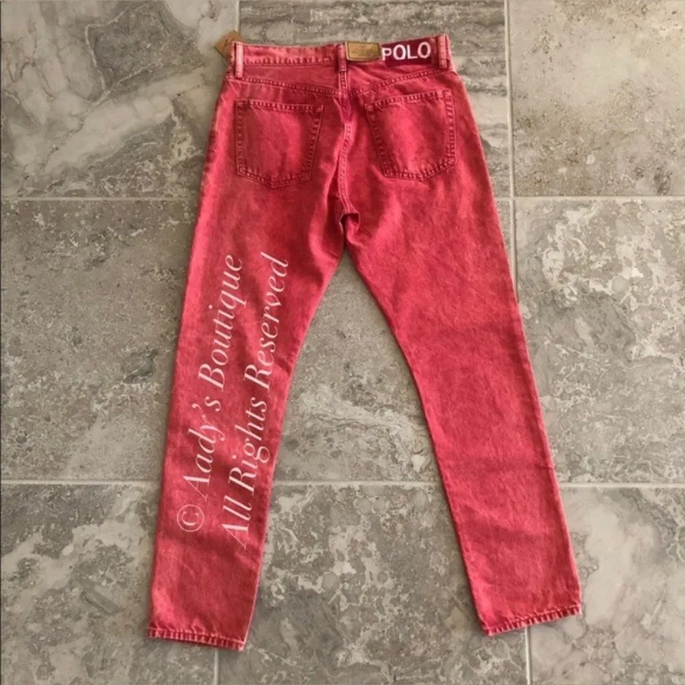 Polo Ralph Lauren Jeans Callen High Rise Cropped, Red Size 27R New w/Tag - Image 8