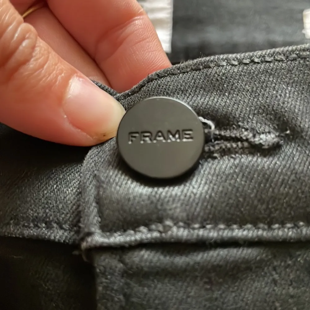 Womens Frame Denim Le Skinny De Jeanne Leather Jeans - Image 7