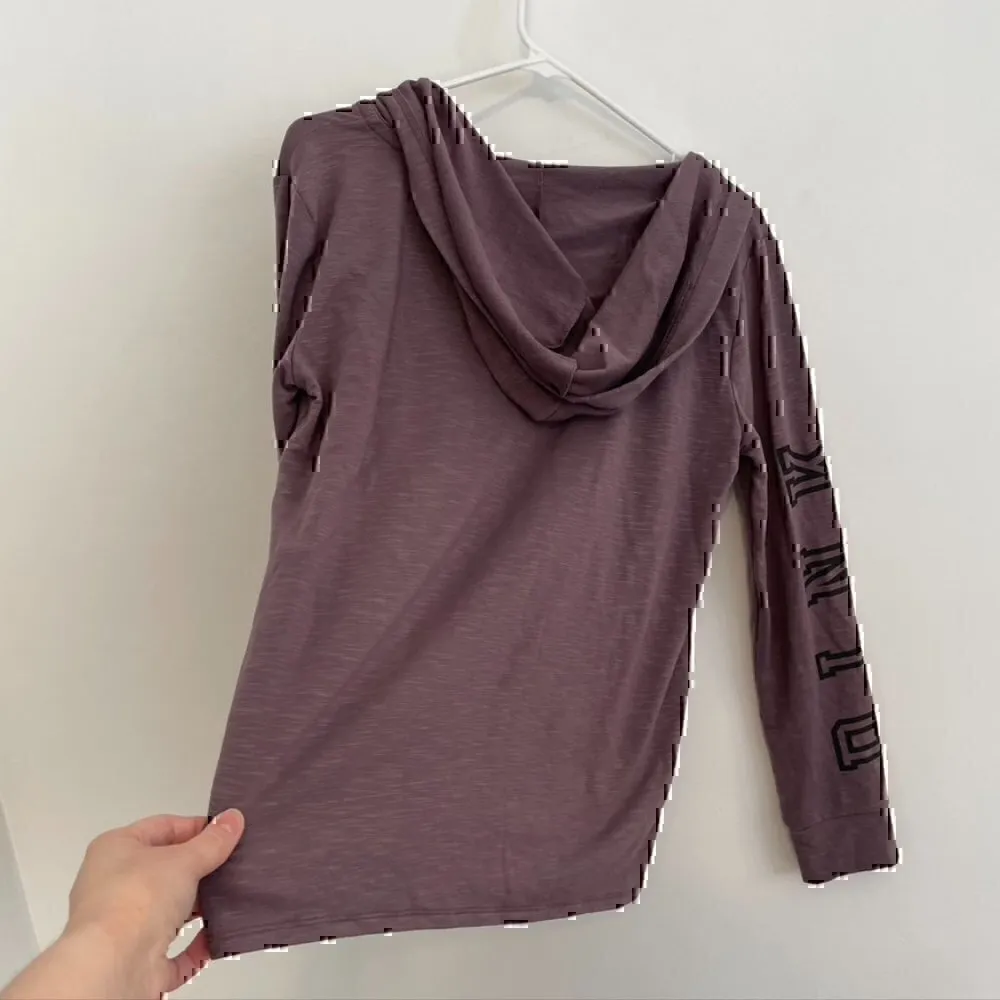 PINK VS VICTORIA'S SECRET Purple 1/4 Zip Lightweight Pullover Hoodie Sweatshirt - Image 12