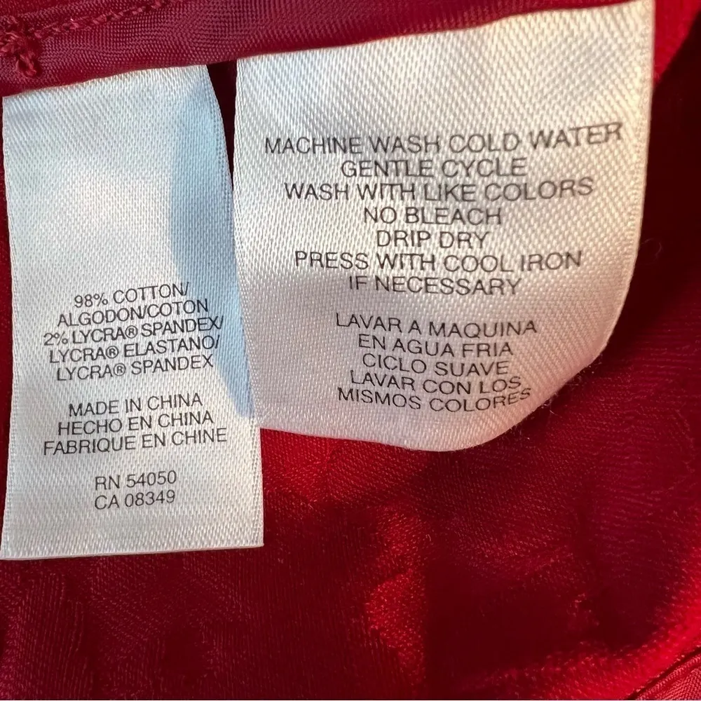 Jones New York Jacquard Animal Print Red Wine XSP Classic Office Chic Cropped - Image 16