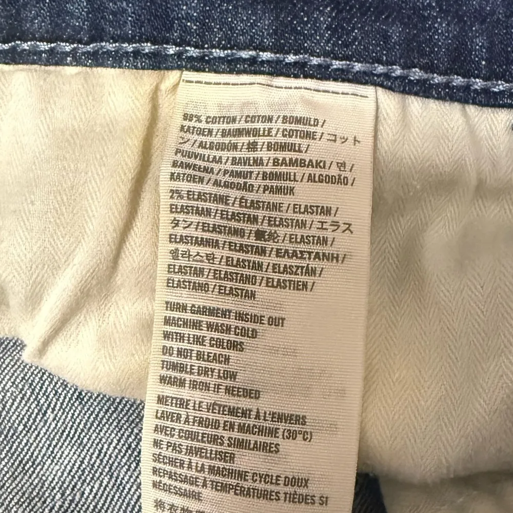 Hollister Vintage Classic Blue Roll Bottom Bermuda Jean Shorts - Image 4