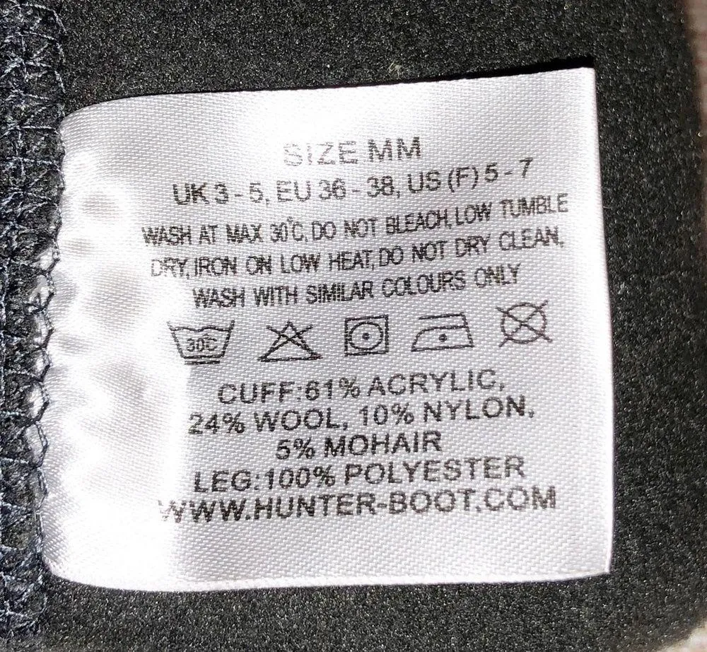 Hunter Boots Tall Socks in Blue, Green, Gray/Grey Chevron Stripes Size M - Image 3