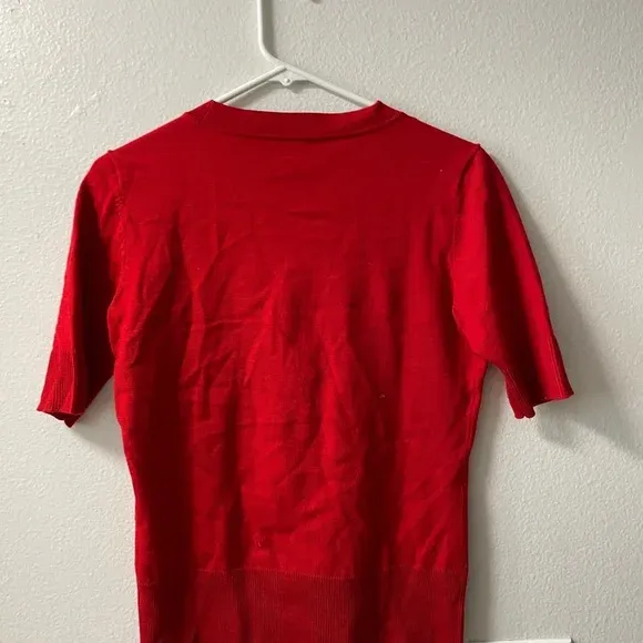 New York And Company  red sweater cardigan - Image 2