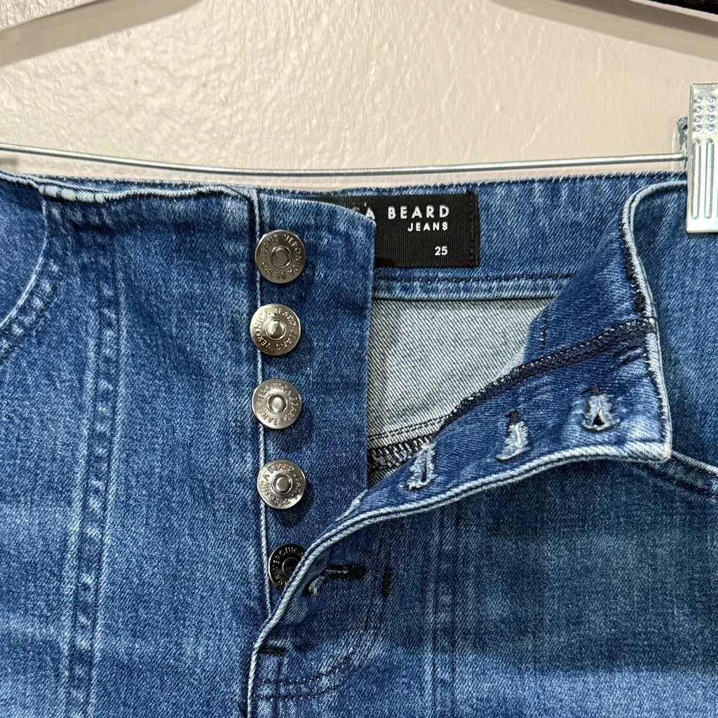 Veronica Beard Crosbie Crop wide crop High Rise Bright Blue Wash Jeans - Image 9