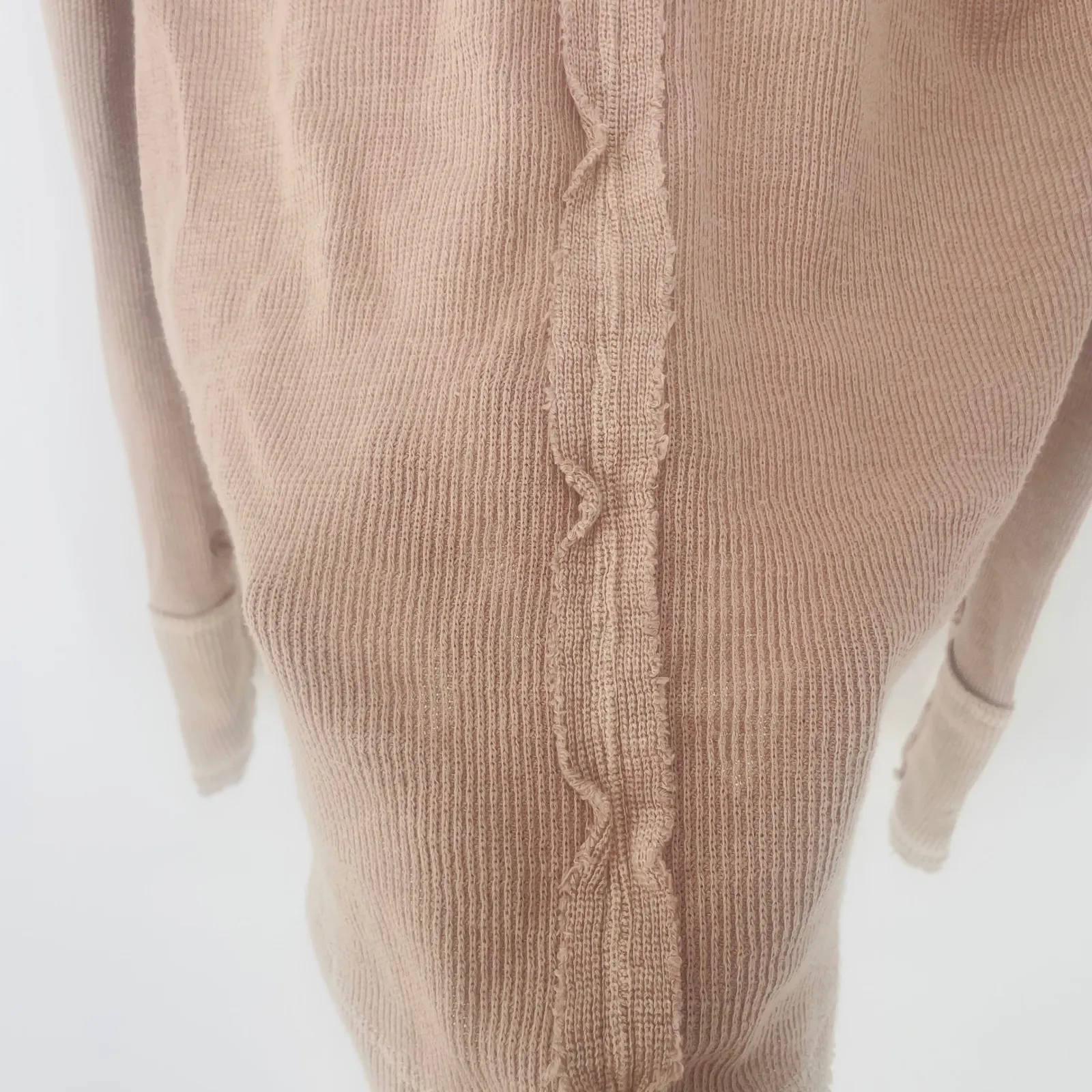 We The Free Thermal V Neck Long Sleeve Top Tan Henley Waffle Knit Size S - Image 10