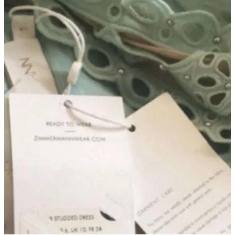 NWT Zimmerman Moncur Stud Maxi Dress Mint Size 1 - Image 9