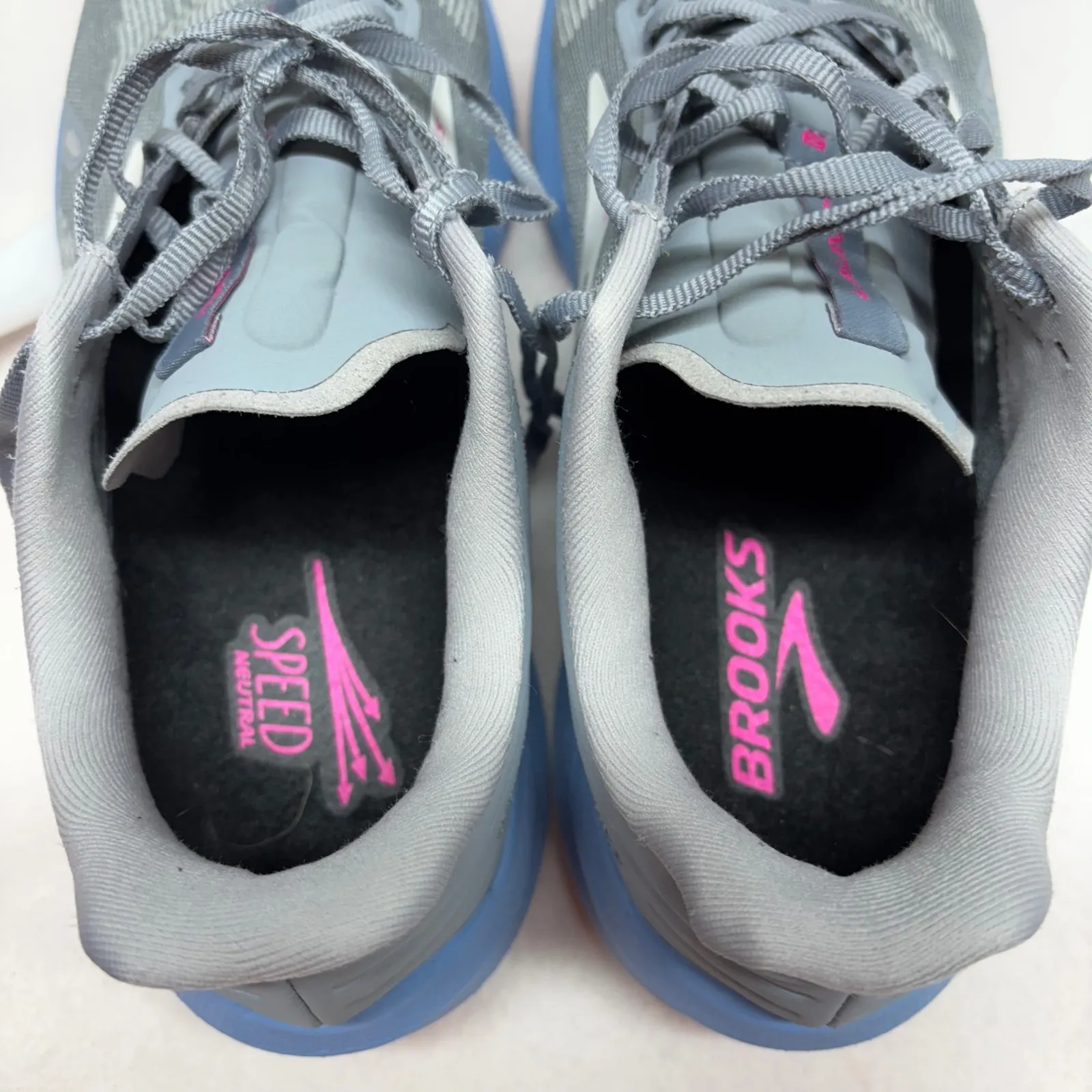 Brooks Launch 8 Women's Running Shoes Gray‎ Pink Blue Size 11 Neutral Speed - Image 5