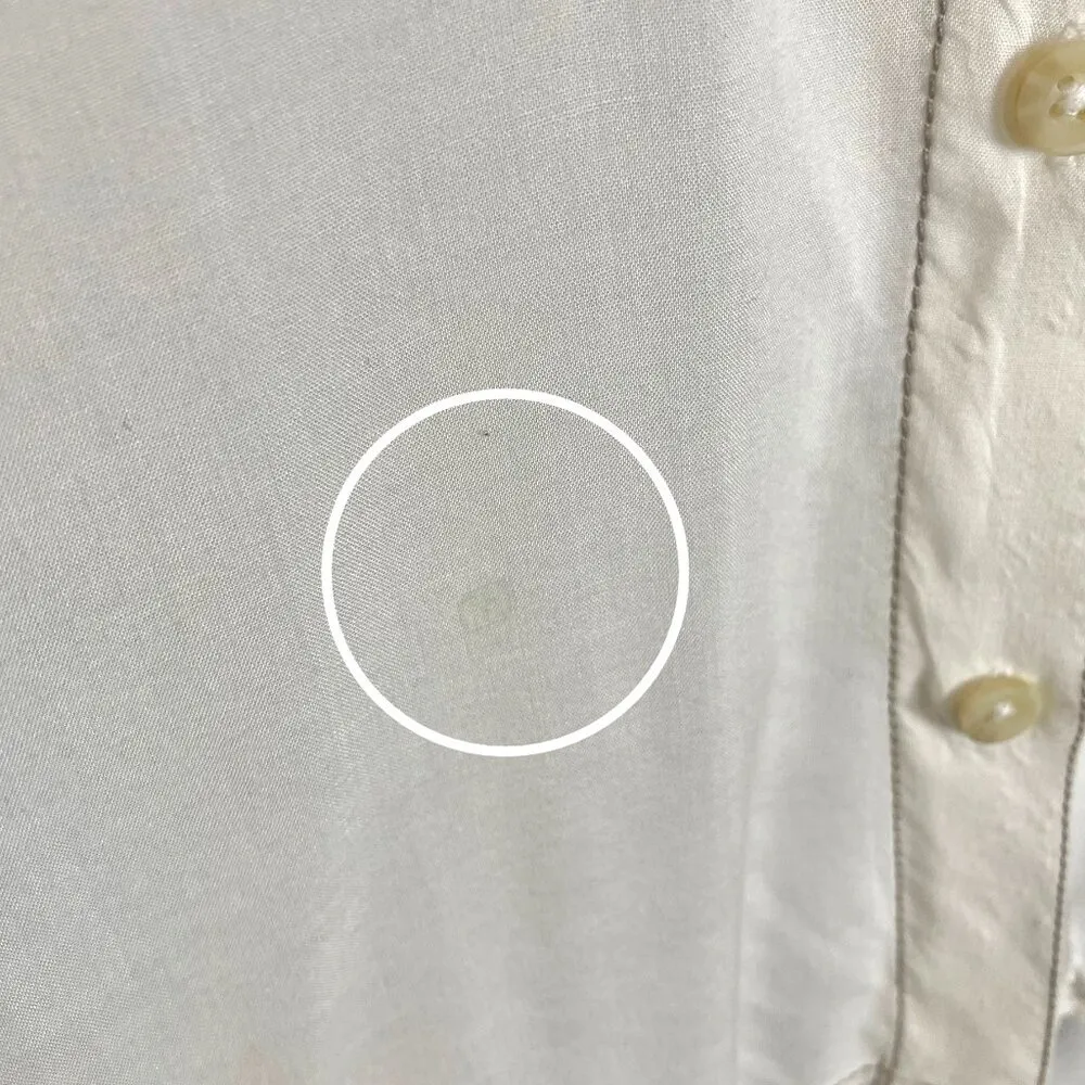 Urban Outfitters Blouse White Semi-Sheer Long Sleeve FLAWS Size Medium Women Top - Image 10