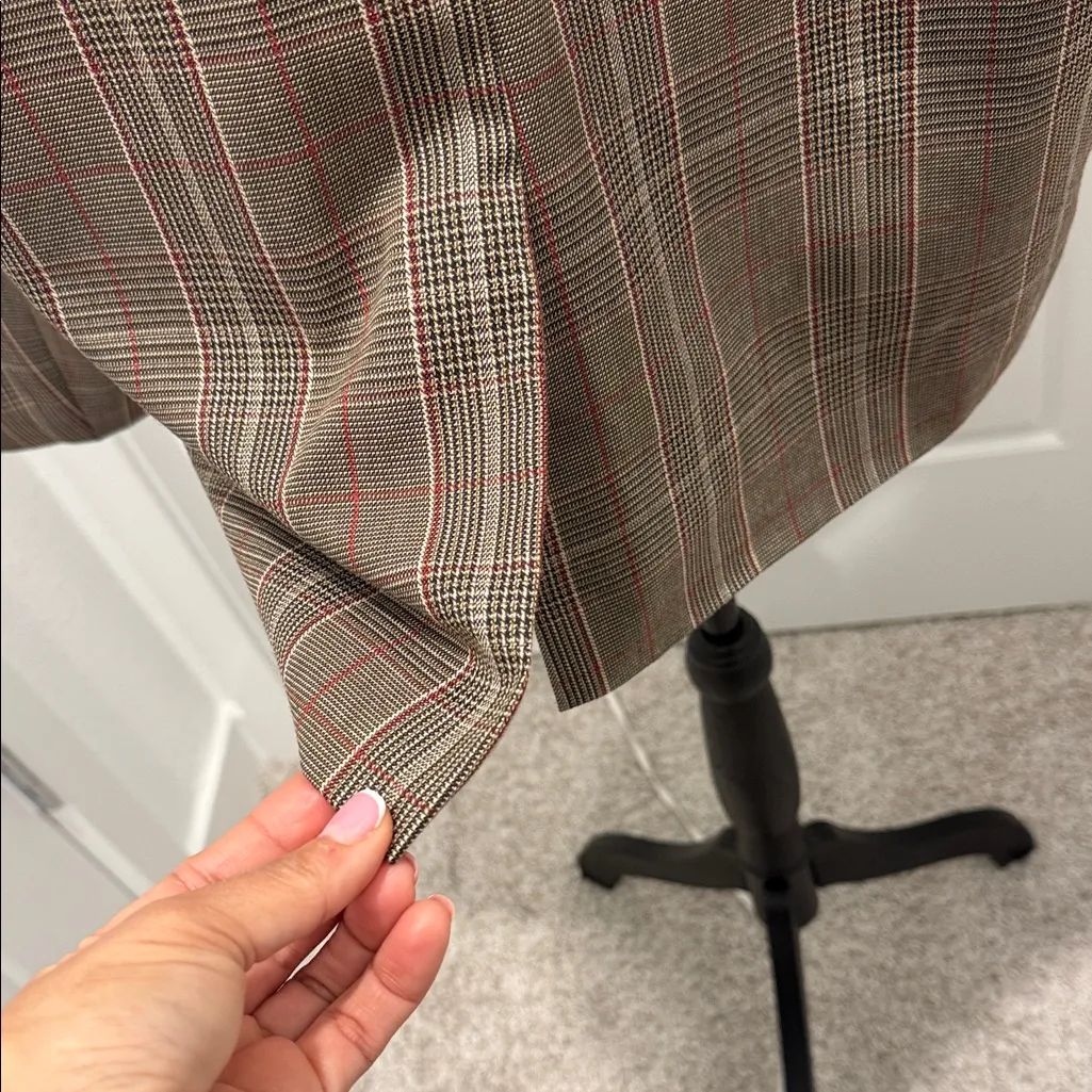 Oversize Steve Madden Tan Plaid Women's Blazer - Image 14