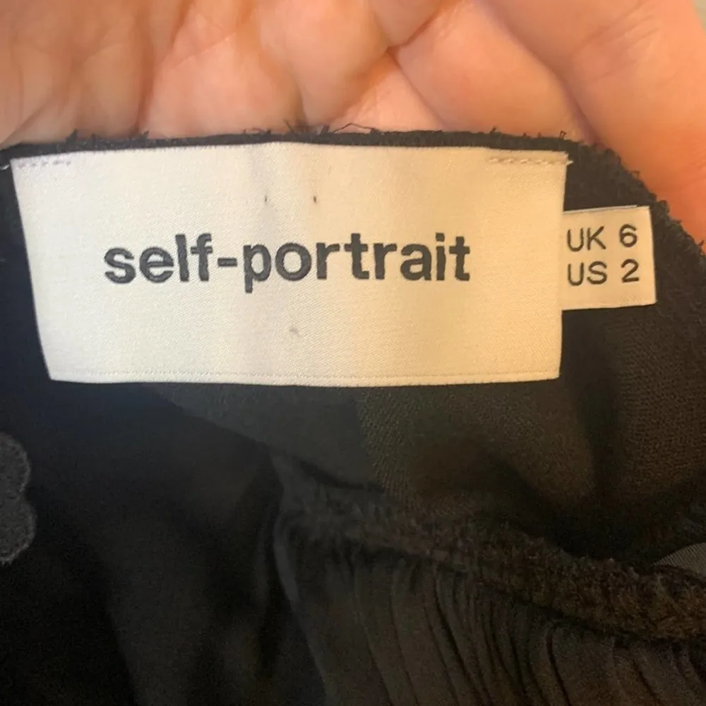 Self-portrait off the shoulder lace sleeve black jumpsuit sz 2 - Image 4