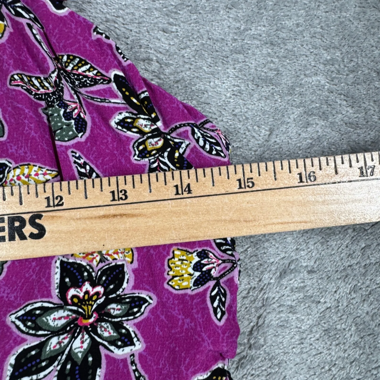 LOFT Maxi Dress Womens 6 Purple Floral Ruffle Sleeves Smocked Boho Casual Summer - Image 10