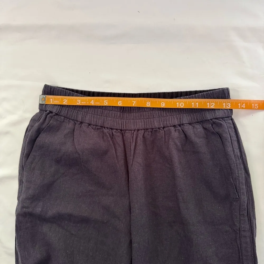 Babaton The Group Navy Linen Blend Wide Leg Pant Elastic Waist Pocket Size XS - Image 3