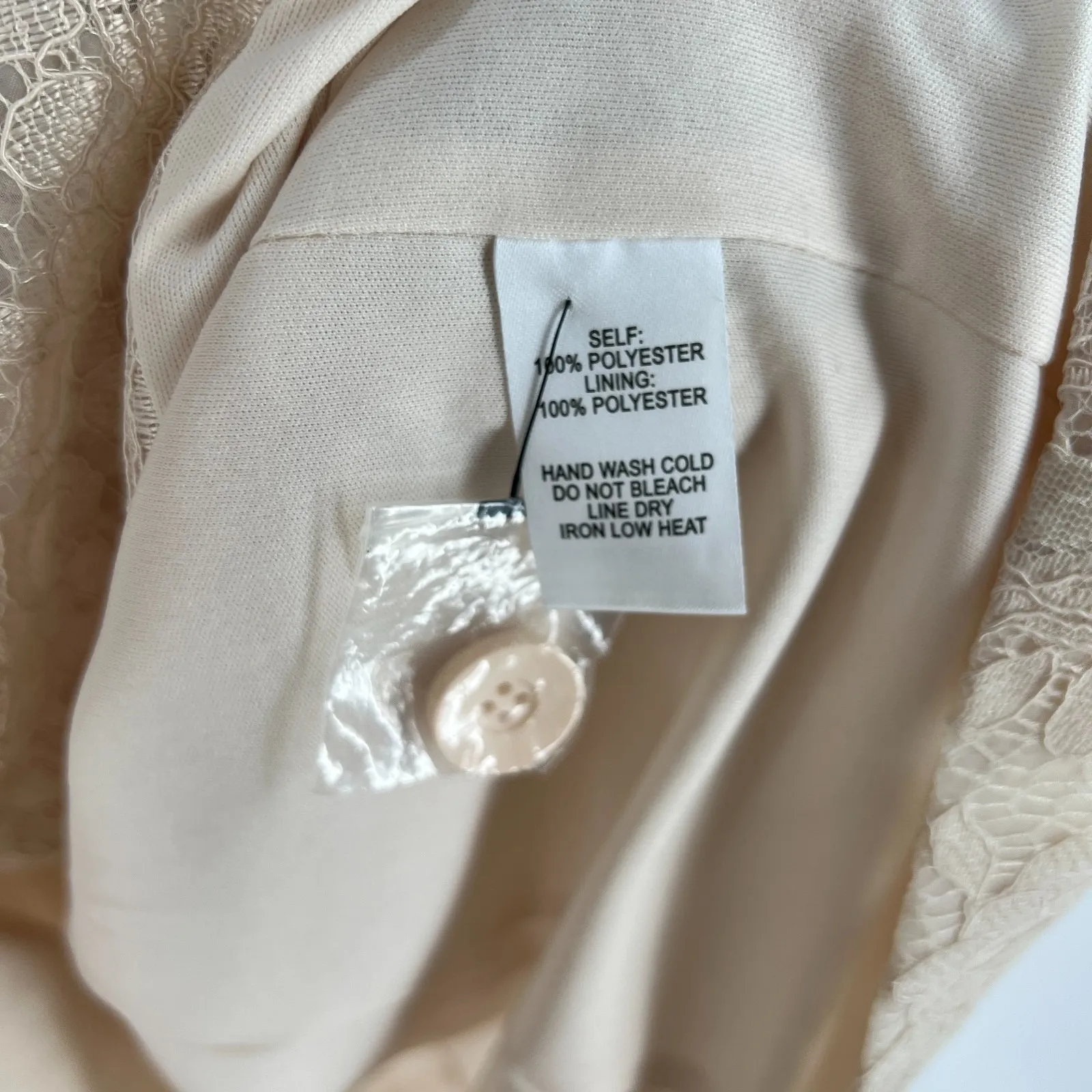 Lulus Ronan Blazer Dress Womens M Red Beige Lace Floral Lined Double Breasted - Image 7