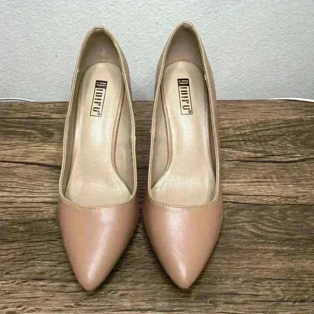 IDIFU 4in chunky block heel pump Tan Size 6 - Image 4