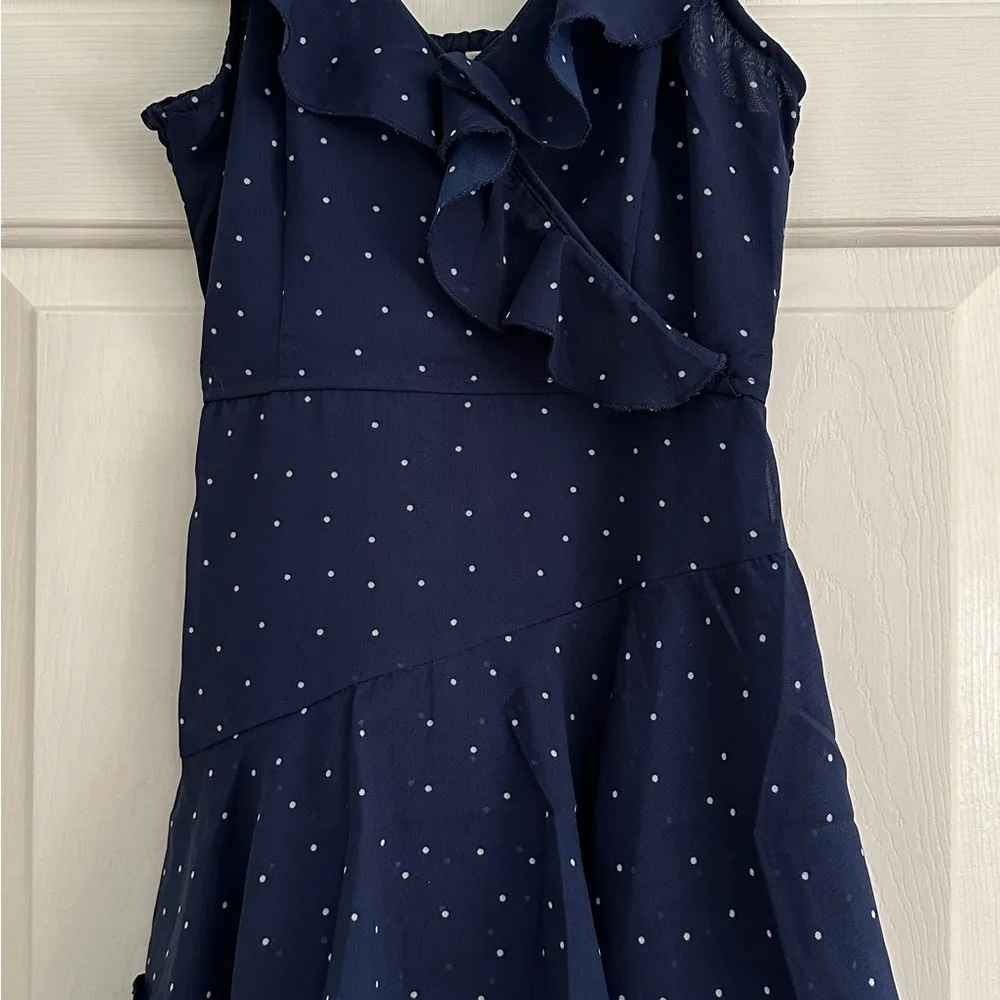 Navy Blue White Polka Dot Romper Size S - Image 8