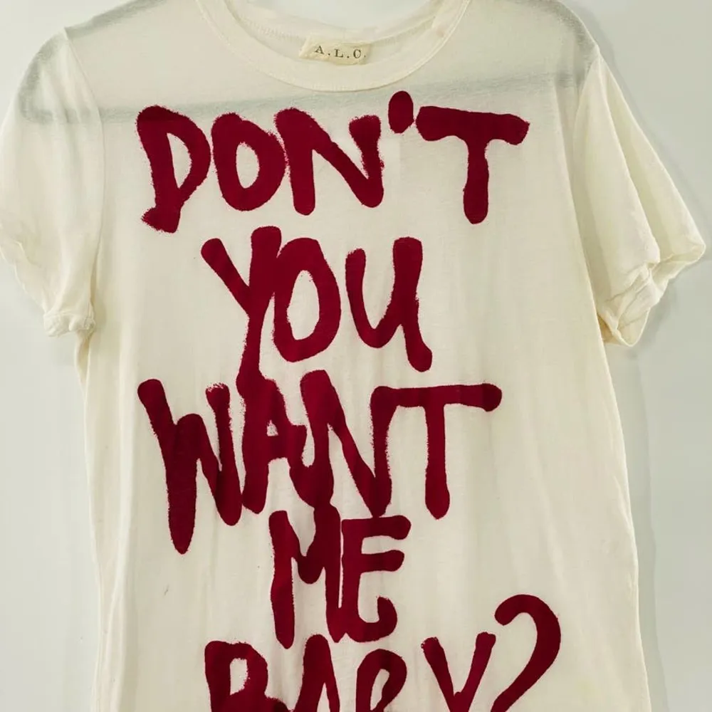 A.L.C. Don't You Want Me Baby? Short Sleeve Cotton Graphic Tee Size Small Womens - Image 4