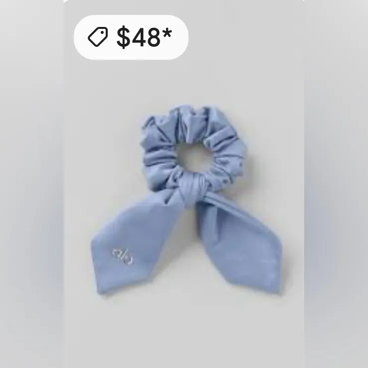 ALO Yoga NWT Airlift Rhythm Scrunchie Winter Frost Blue Color Hair Scrunchie - Image 3
