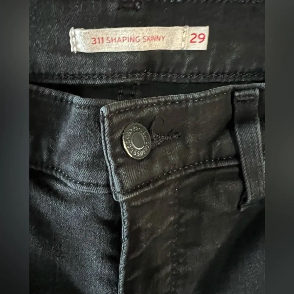 Levi's 311 Women's Shaping Skinny Mid-Rise Tummy Slimming Jeans Black 29 Biker - Image 5