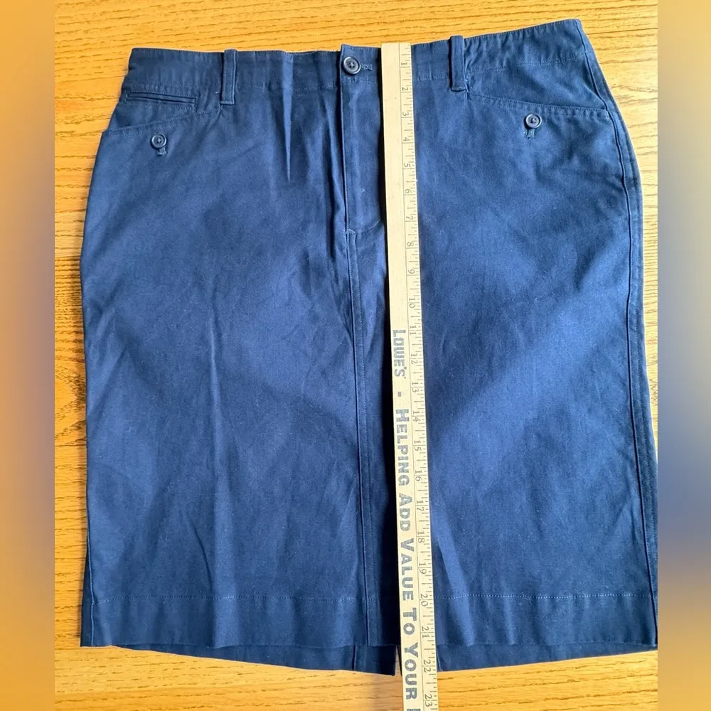 Lauren Ralph Lauren Womens Size 12 Navy Pencil Skirt Back Buckle Business Casual Blue - Image 4