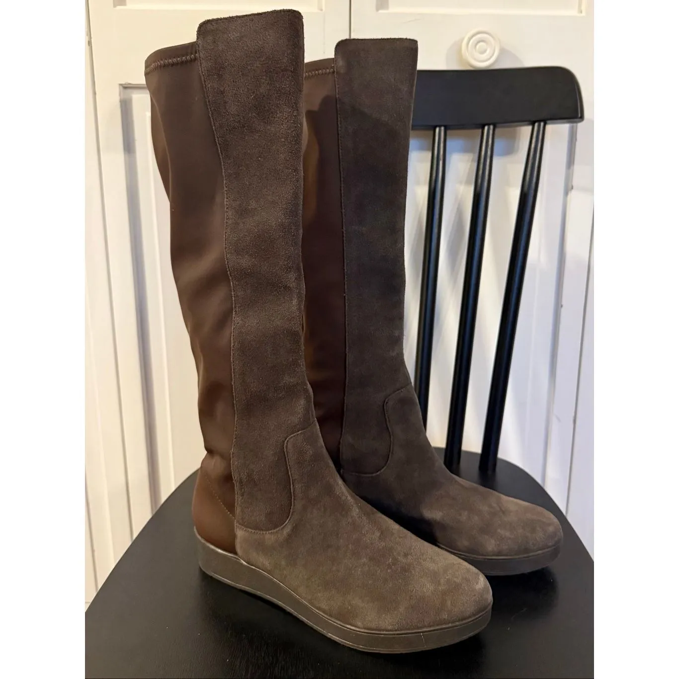 Donald Pliner brown suede Victori wedge tall boots size 7.5 - Image 2