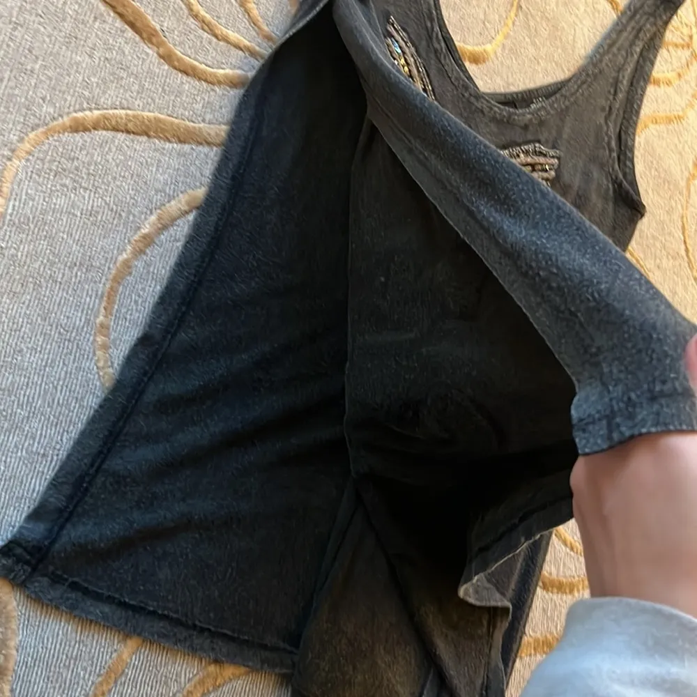 ZARA  | Beaded Black Side Slit Top Small - Image 4