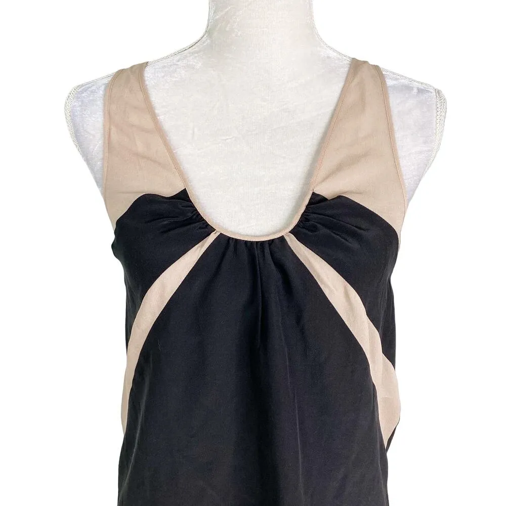 Faith Connexion Top Tank 4 Silk Black Beige Semi Sheer New - Image 3