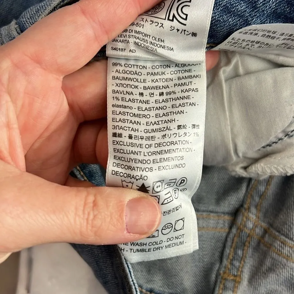 Levi Strauss 535 Super Skinny Distressed Embroidered Hearts Stud Stars Jeans 29 - Image 8