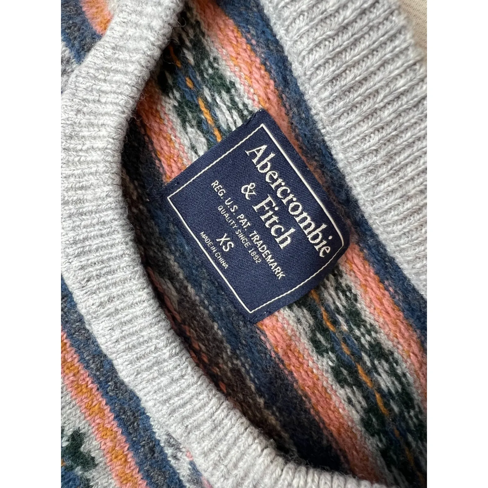 Abercrombie and Fitch pullover‎ sweater XS Extra Small Wool Y2K Fair Isle 90s - Image 2